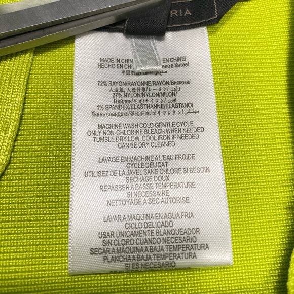 BCBG MaxAzria Lime Green Bodycon Mini Skirt Size M #0858 - Picture 6 of 8